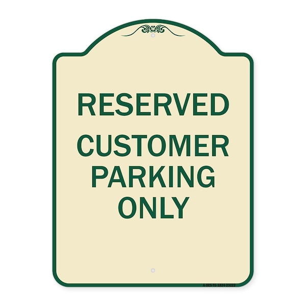Signmission Reserved Customer Parking Only Heavy-Gauge Aluminum Architectural Sign, 24" x 18", TG-1824-23222 A-DES-TG-1824-23222 - main